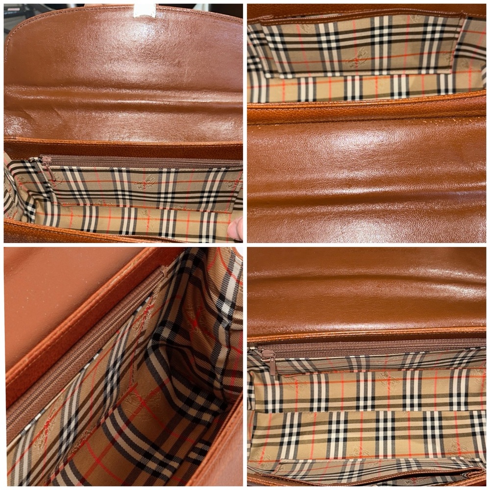 BURBERRYS Vintage Top Handle Satchel in Brown Pebble Grain Leather, Pre-1999 - Picture 13 of 16